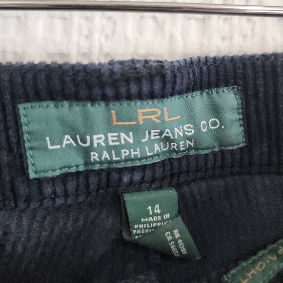 Vintage Ralph Lauren Navy Corduroy Pants Classic Straight Fit Women’s Size 14 - Picture 5 of 13